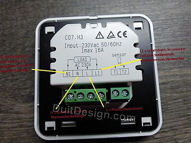 Der Thermostat einer Fußbodenheizung