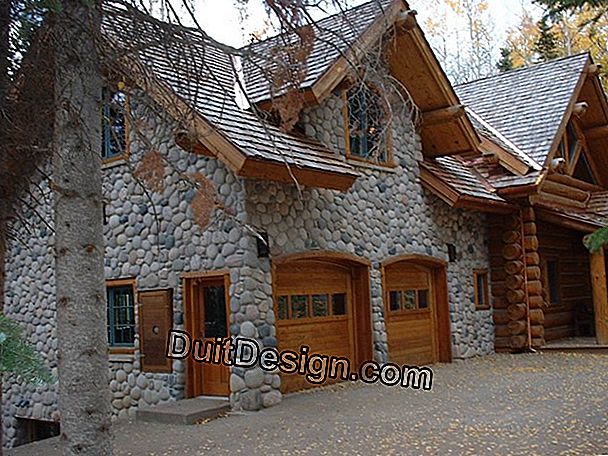 Stacked solid wood houses.