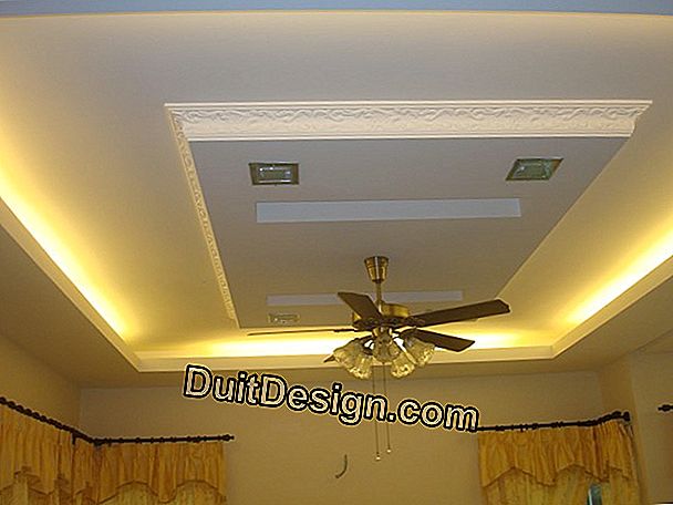 Plasterboard dan konkrit selular: berhubung dengan siling