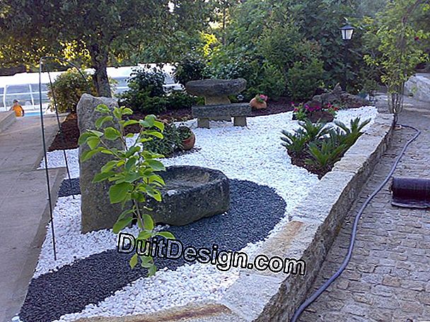 Um pavimento de pedras reconstituídas no jardim